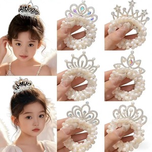 Per festa di compleanno, per capelli, adorabili e decorati con perle, a forma di corona, per capelli, accessori per capelli per bambine - Product Image 1