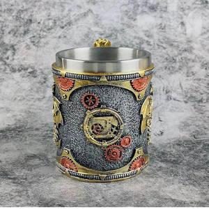 Taza <span class=keywords><strong>de</strong></span> cerveza <span class=keywords><strong>de</strong></span> cerámica con mango <span class=keywords><strong>de</strong></span> dragón creativo, taza interior <span class=keywords><strong>de</strong></span> acero inoxidable, resina exterior <span class=keywords><strong>de</strong></span> esqueleto con diseño <span class=keywords><strong>de</strong></span> Pterosaurio Mechanischer Drache - Product Image 4