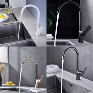 <span class=keywords><strong>Robinet</strong></span> de cuisine sur plan de travail Wayon, mitigeur de cuisine à arc haute avec douchette simple pour cuisine minimaliste - Product Image 5