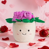 Plante en peluche rembourrée en coton PP de 20 cm, fleurs douces en rose rouge, rose, jaune, bleu, vert, orange, plante en pot