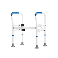 Barre d'appui WC robuste et moderne, revêtement poudré, capacité 136 kg, installation sans perçage, sécurité pour seniors, salle de bain, transfrontalier