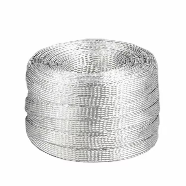 DIY HIFI Tinned Copper 2mm -30mm Flat Size Copper Braided Cable Nude Sleeve Braided Sleeving Tube Cable Shield