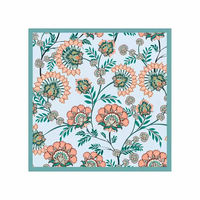 Tapis de Mahjong Vintage à Motif Floral Moghol 80x80cm Carré Antidérapant en Néoprène Caoutchouc Résistant à l'Eau Pliable Écologique