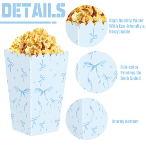 Popcorn Box Paper Rectangular Food Container Cartoon Style Decorative Storage Box for Snacks and Candy - Product Image 4