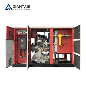 Compresor de bajo ruido de fábrica GIANTAIR, compresores de aire de tornillo industriales sin aceite seco de 220V, 100HP, 75kw - Product Image 4
