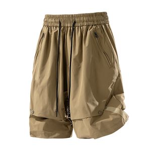 Camiseta holgada de verano de seda helada de secado rápido con logo personalizado para hombre, pantalones deportivos de marca de nueve puntos, frescos y de secado rápido. - Product Image 1