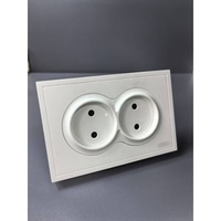 Interrupteur mural électrique moderne de luxe étanche à double pôle 4 voies, prise simple pôle max 250V 16A ABS, norme européenne UK/EU