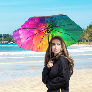 Wholesale Full <b>Printing</b> Hawaii Style Umbrella 21Inch Auto Open Close 3 Folding Umbrella for Activity - Product Image 3