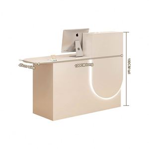Mostrador de Caja Moderno de Madera para Comercio Minorista, Escritorio de Cajero, Mostradores de Pago Rosados para Tiendas, Escritorios de Recepción <span class=keywords><strong>en</strong></span> Venta - Product Image 1