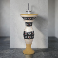 Lavabo sur pied moderne rouge, design écologique, résistant à l'eau, en forme de dauphin, pour hôpital et chambre à coucher