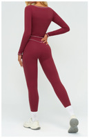 Ensemble de yoga en flanelle à couleurs contrastées avec bretelles doubles - Vêtements de sport haut de gamme pour la course à pied 7028 Conjungo De Yoga