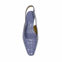 Escarpins Slingback à Talon Haut et Bout Pointu en Cuir Gaufré Crocodile Lavande pour Femme – Chaussures de Soirée de Luxe 2026