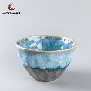 Vente en gros de saladier de style japonais Four bleu clair vaisselle en céramique <span class=keywords><strong>assiettes</strong></span> et bol vaisselle service de vaisselle en porcelaine - Product Image 2