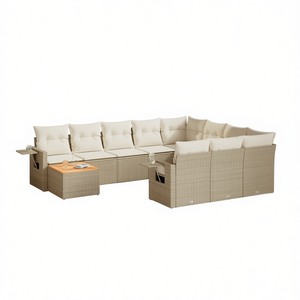 Conjunto de Sofás de Jardín de Ratán Beige Moderno, Muebles Modulares para Exteriores con Capacidad para Más de 10 Personas - Product Image 1