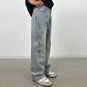 <span class=keywords><strong>Pantaloni</strong></span> <span class=keywords><strong>Jeans</strong></span> <span class=keywords><strong>Cargo</strong></span> da <span class=keywords><strong>Uomo</strong></span> 100% Cotone di Alta Qualità Stile Casual Vestibilità Baggy del Produttore con Lavaggio Enzimatico - Product Image 2