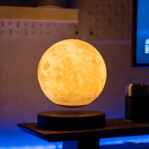 Magnetic Levitating Globe & Square Base Desk Lamp 360 Rotation Touch Control Dimmable <b>LED</b> Home Decor Warning <b>Light</b> - Product Image 5