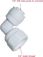Raccord coudé rapide fileté femelle 1/4 po pour tube de 1/4 po DE, accessoire pour filtre purificateur d'eau et système d'osmose inverse (RO)