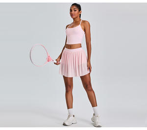 Zomer Dameskleding Hot Sale Fitness Strakke Geplooide Rok Tennispak <span class=keywords><strong>2</strong></span> Stuks Lange Mouw Golf Tennisrokken Sets - Product Image 6