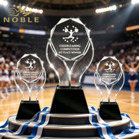 Noble Factory Ofrece Trofeos de Cristal para Animadoras al por Mayor con Logotipos Personalizados para Uso en Competiciones de Animadoras