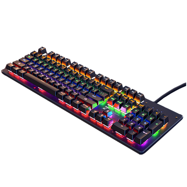 Ergonomic OEM Language Layout RGB Wired Mechanical Gaming Keyboard with Multi-media Keys