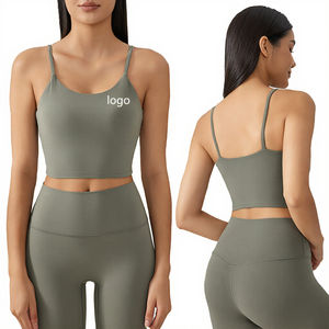 Wholesale Women's High Support Breathable Four-Way Stretch Active Workout Yoga <b>Tank</b> <b>Top</b> Sports <b>Bra</b> with Adjustable Straps - Product Image 3