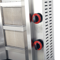 Haute Qualité En Acier Inoxydable Commercial 4 Brûleurs Gaz Shawarma Machine Doner Barbecue Grill Kebab Machine