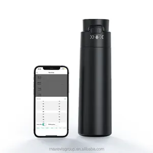 Botol air pintar baja tahan karat uv, peralatan minum pintar aplikasi hidrate spark pro dengan tampilan suhu led