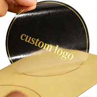 Feuille d'autocollants en PVC transparent avec logo en feuille d'or, résistante à l'huile, autocollante, estampage à chaud dorée, étiquettes en relief pour cosmétiques, rouge à lèvres