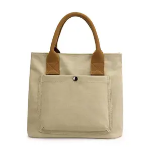 Bolso de hombro reutilizable al por mayor logotipo estampado personalizado ecológico bolso de lona de compras de algodón reciclado bolso de lona para mujer