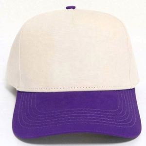 Casquettes de baseball plates 3D à 5 panneaux incurvés en sergé 100 % coton de qualité supérieure, doux au toucher, avec logo brodé personnalisé, unisexe, bicolores - Product Image 4