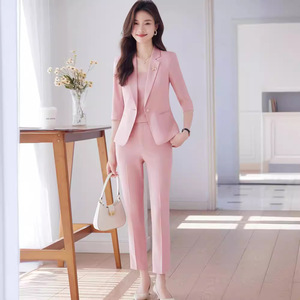 Women's Suit Set Summer Thin Three Quarter Sleeve Formal Wear Breathable Polyester Crepe Style - Product Image 2