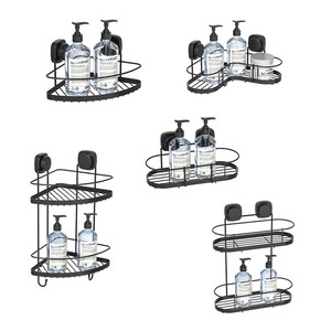 WIREKING Power <strong>Suction</strong> No Drilling Wall Mounted Bathroom Organizer <strong>Shower</strong> Caddies Corner Rack Soap <strong>Holder</strong> - Product Image 5