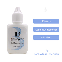 Dissolvant sans gel transparent 15ml Extension de cils liquide rapide dissolvant de colle à cils transparent bouteille en verre personnalisée