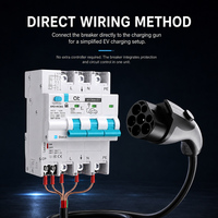 Interrupteur de protection pour recharge de VE Type B RCBO 20A 32A 63A, déclenchement de courant résiduel sans contrôleur Direct Gun Link, 230V 240V, rail DIN