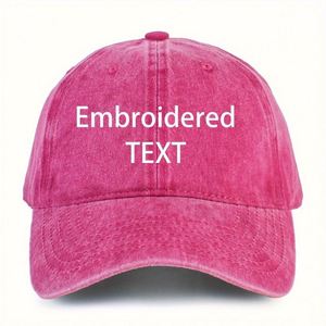 Gorra de Béisbol Personalizada con Bordado, Estilo Vintage, Color Rojo Lavado, Ajustable, de Algodón con Texto Blanco, para Fiestas, Viajes y Eventos - Product Image 2