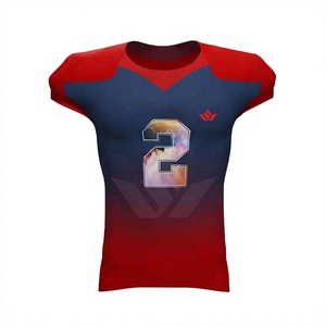 ชุดอเมริกันฟุตบอล SPARKWELL INDUSTRY สำหรับผู้ชาย สีแดงน้ำเงิน เบอร์ 2 พิมพ์ลายแบบ Sublimation ระบายอากาศได้ดี ผลิตจากโพลีเอสเตอร์ 100% - Product Image 1