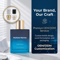 Parfum marin de luxe pour homme, notes marines rafraîchissantes, verre bleu dégradé sans couture, élimine les odeurs