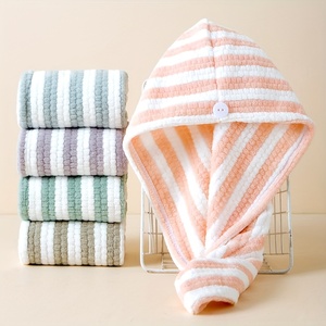 Chapeau de séchage des cheveux pour femmes, épaissi, absorbant, en polaire corail, pour adultes, séchage rapide - Product Image 1
