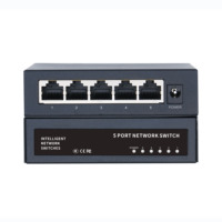 Switch Ethernet Gigabit Yunvo 5/8/10/16/12 Port Casing Plastik/Besi Switch Jaringan 100M untuk Kamera IP