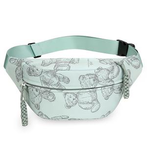 Sac banane urbain pour femme, plusieurs poches, imperméable, rose, bleu, noir, blanc, vert, style décontracté, sport et plein air - Product Image 3