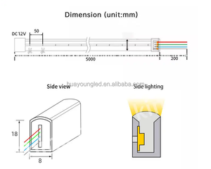 Outdoor Landscape Decoration DC12V 6*12mm Flexible Colored Silicone Anti-Yellowing IP65 Rated Double-Layer Coating Neon Light - Product Image 3