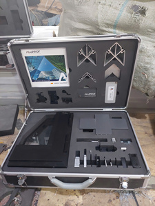 กล่องอะลูมิเนียมโครงไม้อัดพร้อมโฟมแบบกำหนดเองสำหรับอุปกรณ์ฮาร์ดแวร์กระจกหน้าต่าง กล่องนำเสนอ สีดำขาว - Product Image 6