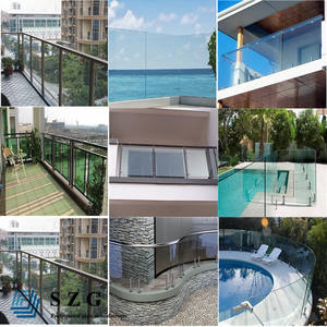 Vidrio templado endurecido de 8mm, 10mm, 12mm para terraza sin marco, balcón y barandilla de 12mm para decoraciones de paredes de cortina - Product Image 5