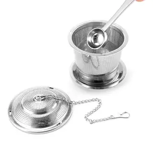 Özel Logo yaratıcı çay filtresi 304 paslanmaz çelik çay demlik gümüş çay süzgeci demlik