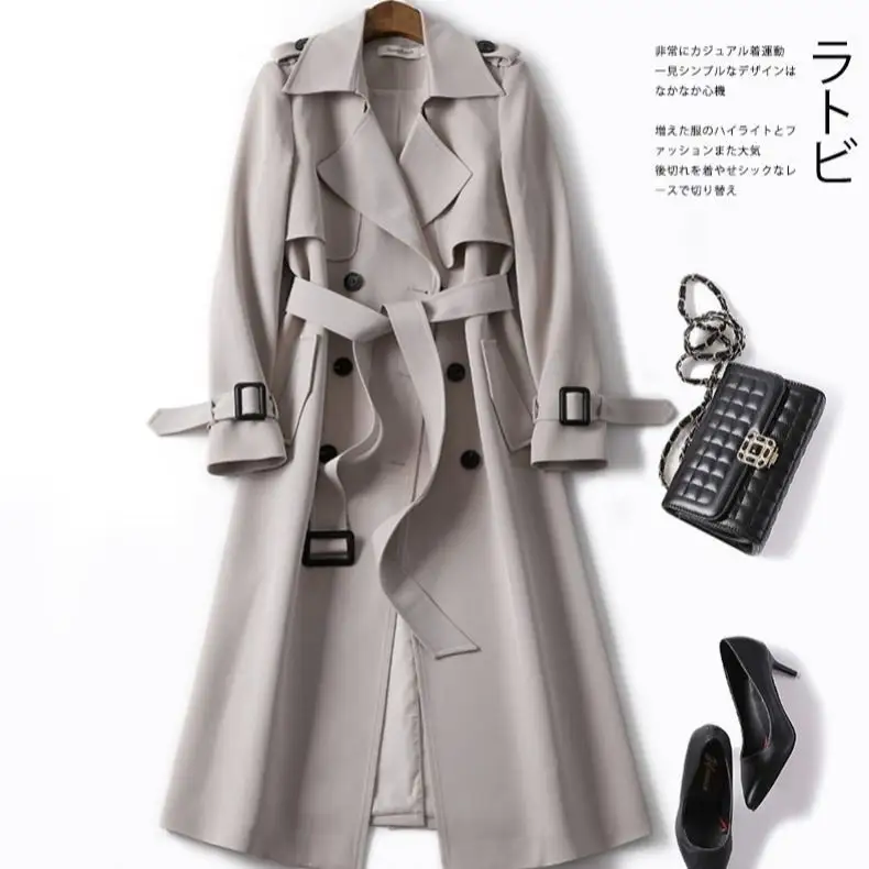 Wholesale Custom Warm Winter Pocket Trench Slim Jacket Women Coats