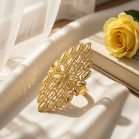 Bagues à motifs ajourés plaquées or superposées, élégantes et tendance, cadeaux pour femmes, pour le quotidien, les mariages et les fêtes