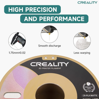 Filament d'imprimante 3D Creality CR PLA Mat 1,75 mm 1 kg, surface mate, lignes de couche moins visibles pour l'impression FDM artistique et décorative