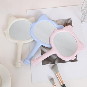 Zonisin cermin kosmetik anak perempuan, desain baru plastik kartun bentuk kucing lucu portabel cermin Makeup genggam Salon pegangan tangan - Product Image 4