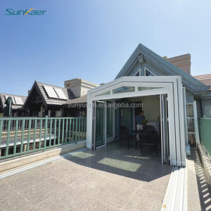 Cubiertas de <span class=keywords><strong>terraza</strong></span> de PVC de aluminio para patio de policarbonato de Diseño Popular personalizado <span class=keywords><strong>precio</strong></span> de fábrica casas de <span class=keywords><strong>cristal</strong></span> para exterior - Product Image 4