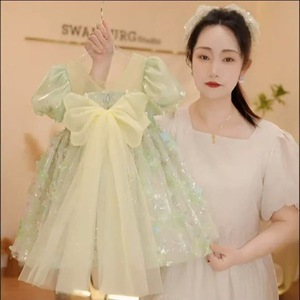 Abiti floreali estivi da ragazza stile Super fata principessa gonne <span class=keywords><strong>con</strong></span> fiocco alla moda per bambine Casual Design coreano ODM - Product Image 4